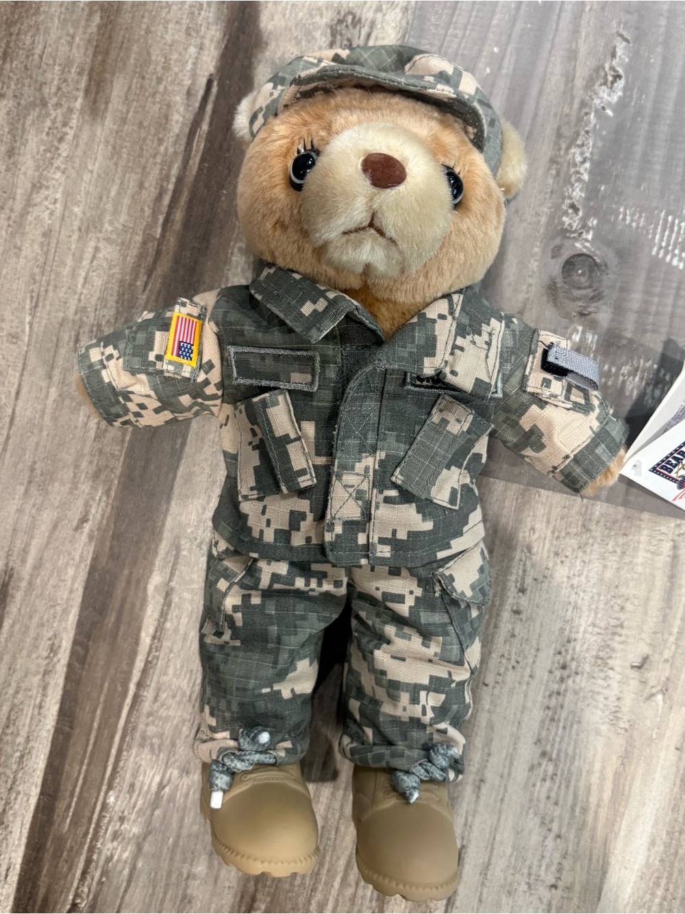 Vintage Bear Forces Of America Army Bear Digital Camo Boots / Hat W/ Tags